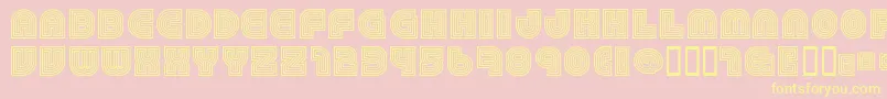 79Retro-Schriftart – Gelbe Schriften auf rosa Hintergrund