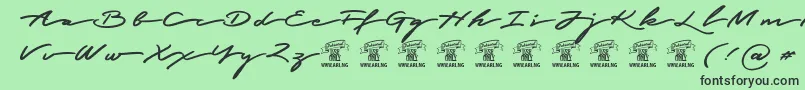 フォントGracedscriptPersonaluseonly – 緑の背景に黒い文字
