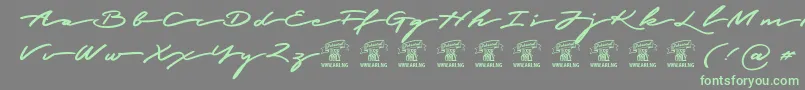 Fonte GracedscriptPersonaluseonly – fontes verdes em um fundo cinza