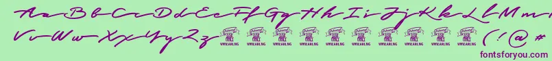 GracedscriptPersonaluseonly-fontti – violetit fontit vihreällä taustalla