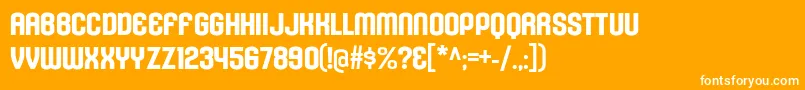 Шрифт KleptocracyTitlingBd – белые шрифты на оранжевом фоне