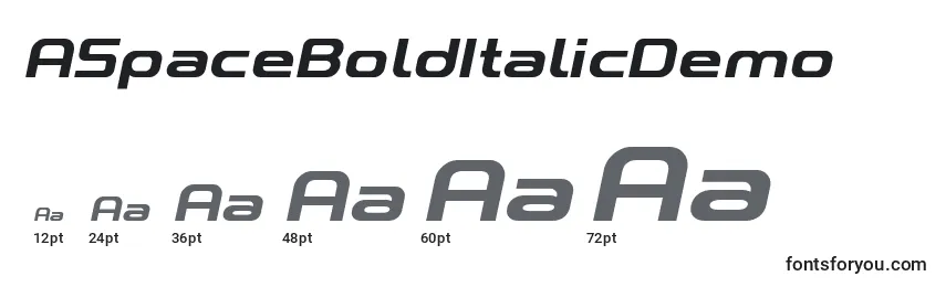 Размеры шрифта ASpaceBoldItalicDemo