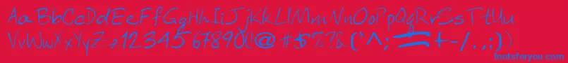 Aberaham9RegularTtext Font – Blue Fonts on Red Background