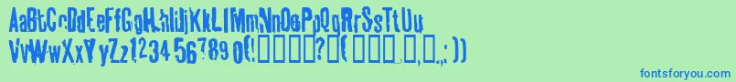 Tablhoid Font – Blue Fonts on Green Background