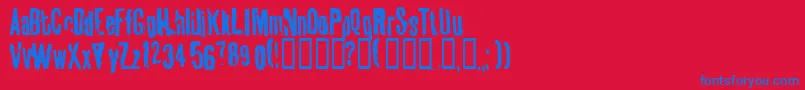 Tablhoid Font – Blue Fonts on Red Background