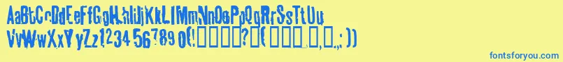 Tablhoid Font – Blue Fonts on Yellow Background