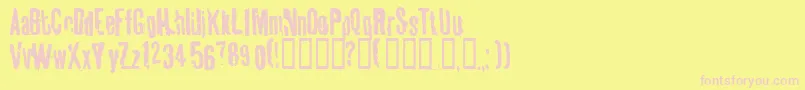 Tablhoid Font – Pink Fonts on Yellow Background