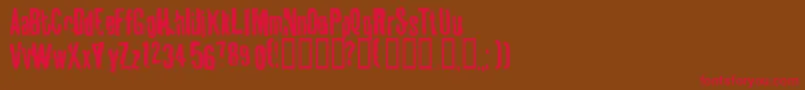 Tablhoid-Schriftart – Rote Schriften auf braunem Hintergrund