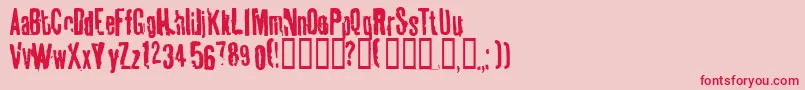 Tablhoid Font – Red Fonts on Pink Background