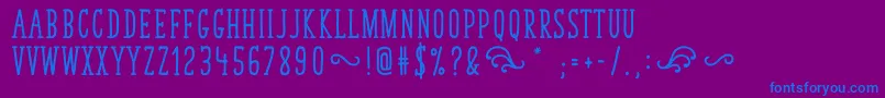 TastyBirdsBold Font – Blue Fonts on Purple Background