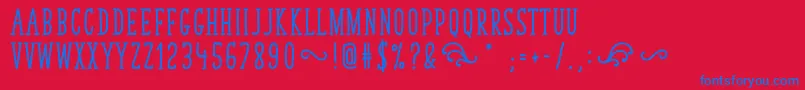 TastyBirdsBold Font – Blue Fonts on Red Background