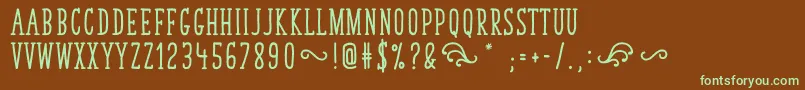 TastyBirdsBold Font – Green Fonts on Brown Background