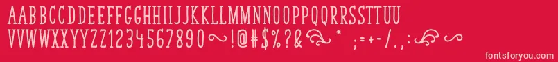 TastyBirdsBold Font – Pink Fonts on Red Background