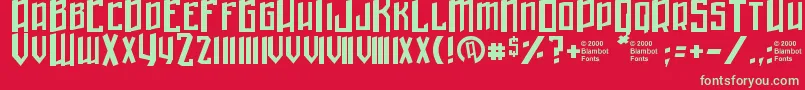 WinterInGotham Font – Green Fonts on Red Background