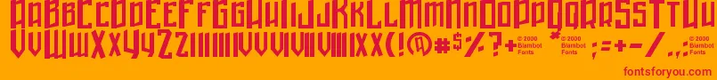 WinterInGotham-Schriftart – Rote Schriften auf orangefarbenem Hintergrund