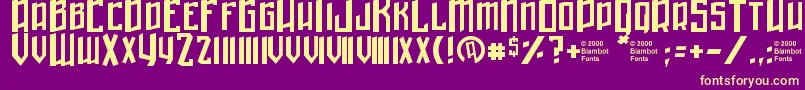 WinterInGotham Font – Yellow Fonts on Purple Background