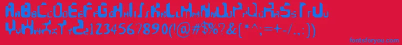 Faeronic Font – Blue Fonts on Red Background