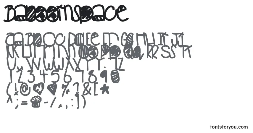 Шрифт Babooinspace – алфавит, цифры, специальные символы