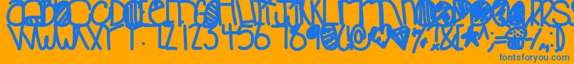 Babooinspace Font – Blue Fonts on Orange Background
