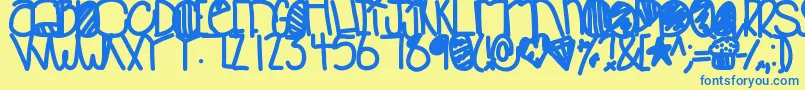 Babooinspace Font – Blue Fonts on Yellow Background