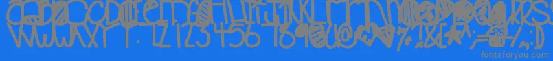 フォントBabooinspace – 青い背景に灰色の文字