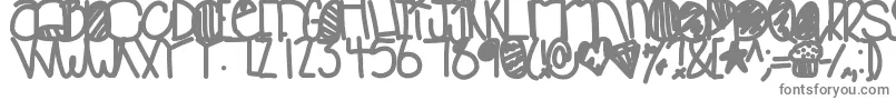 Babooinspace-fontti – harmaat kirjasimet valkoisella taustalla