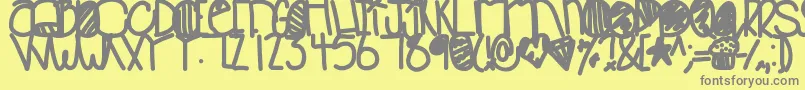 Babooinspace-Schriftart – Graue Schriften auf gelbem Hintergrund