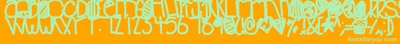Babooinspace Font – Green Fonts on Orange Background