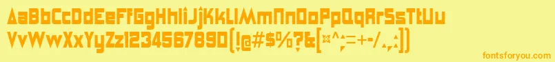 AngerpoiseLampshade Font – Orange Fonts on Yellow Background