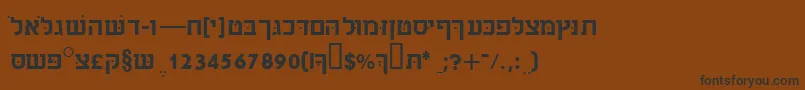 フォントSabrassk – 黒い文字が茶色の背景にあります