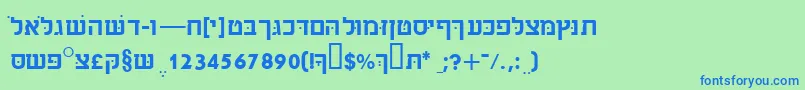 Weitere Informationen zur Sabrassk-Schriftart Sabrassk-Schriftart – Blaue Schriften auf grünem Hintergrund