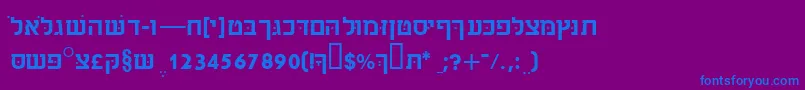 Czcionka Sabrassk – niebieskie czcionki na fioletowym tle