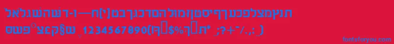 Sabrassk Font – Blue Fonts on Red Background