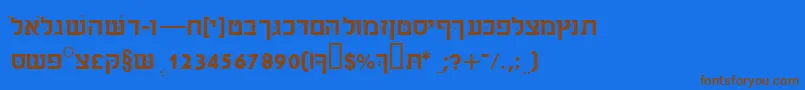 Fonte Sabrassk – fontes marrons em um fundo azul