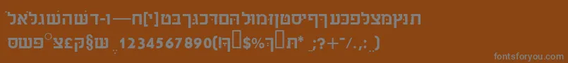 フォントSabrassk – 茶色の背景に灰色の文字