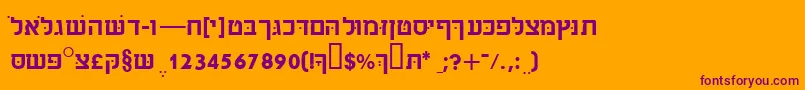 Sabrassk-Schriftart – Violette Schriften auf orangefarbenem Hintergrund