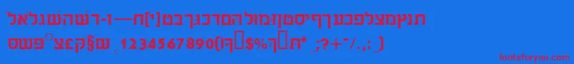 Sabrassk Font – Red Fonts on Blue Background