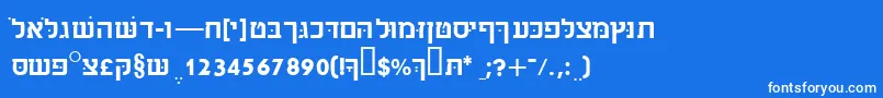 フォントSabrassk – 青い背景に白い文字