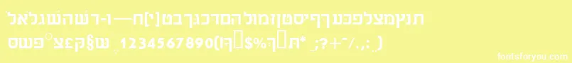 フォントSabrassk – 黄色い背景に白い文字