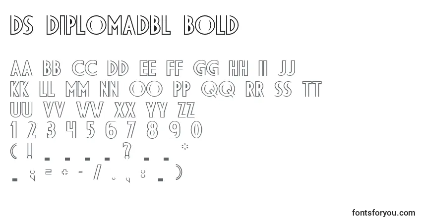 Шрифт Ds Diplomadbl Bold – алфавит, цифры, специальные символы
