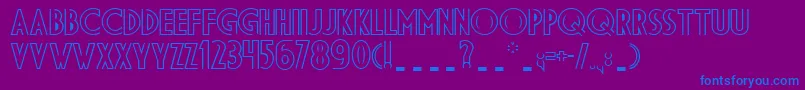 Ds Diplomadbl Bold-Schriftart – Blaue Schriften auf violettem Hintergrund