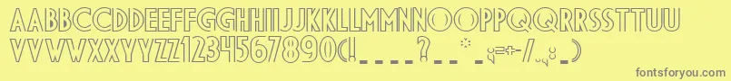 フォントDs Diplomadbl Bold – 黄色の背景に灰色の文字