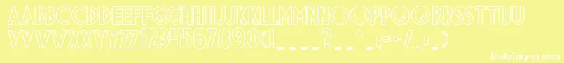 Ds Diplomadbl Bold-Schriftart – Weiße Schriften auf gelbem Hintergrund