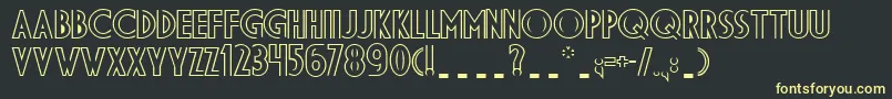 Ds Diplomadbl Bold-Schriftart – Gelbe Schriften auf schwarzem Hintergrund