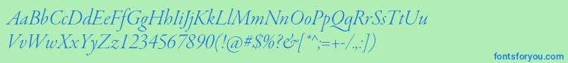 フォントGaramondpremrproLtitdisp – 青い文字は緑の背景です。