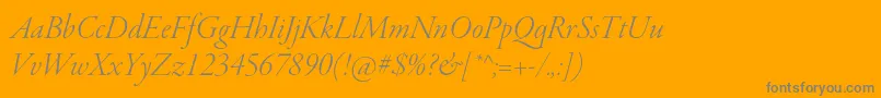 フォントGaramondpremrproLtitdisp – オレンジの背景に灰色の文字