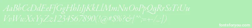 GaramondpremrproLtitdisp Font – White Fonts on Green Background