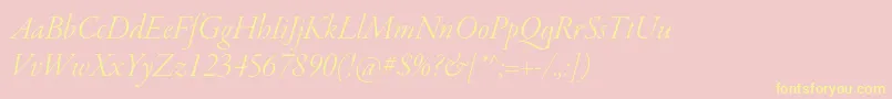 GaramondpremrproLtitdisp-Schriftart – Gelbe Schriften auf rosa Hintergrund