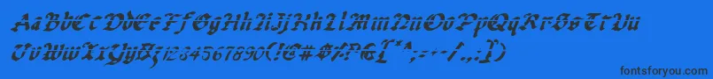 UberhГ¶lmeLazarItalic Font – Black Fonts on Blue Background