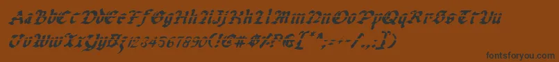 Czcionka UberhГ¶lmeLazarItalic – czarne czcionki na brązowym tle